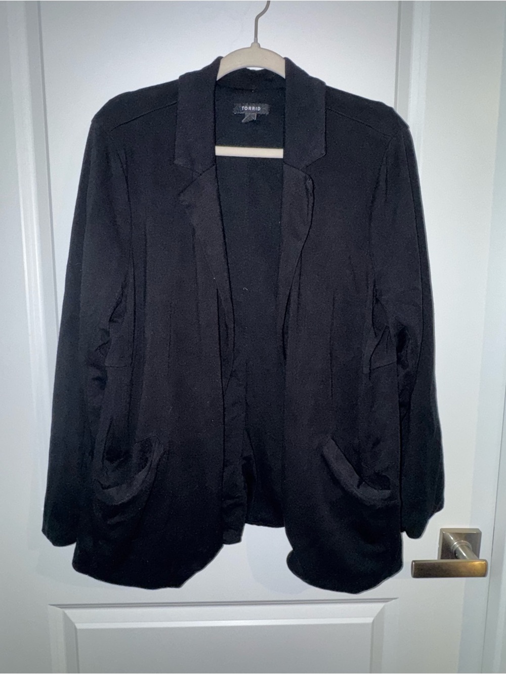 torrid Black Open-Front Blazer with Notched Collar